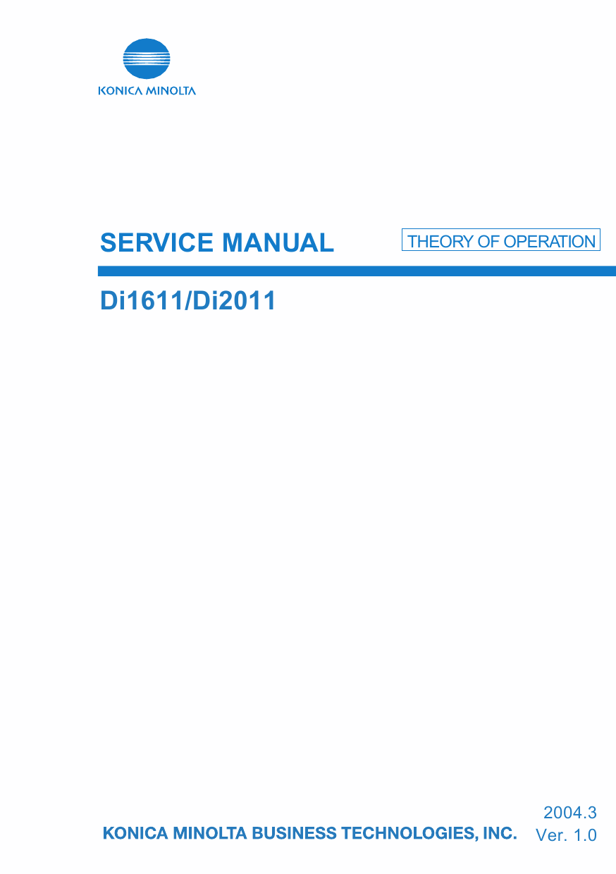 Konica-Minolta MINOLTA Di1611 Di2011 THEORY-OPERATION Service Manual-1